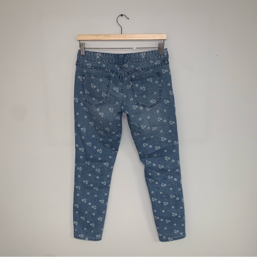 Free People Floral Skinny Jeans Women’s Size 27 Blue White “Ditsy”‎ - Picture 6 of 9